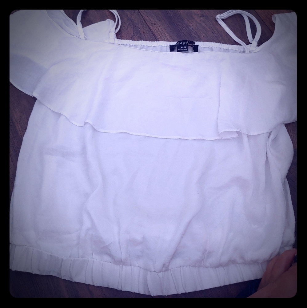 Very cute white silky crop